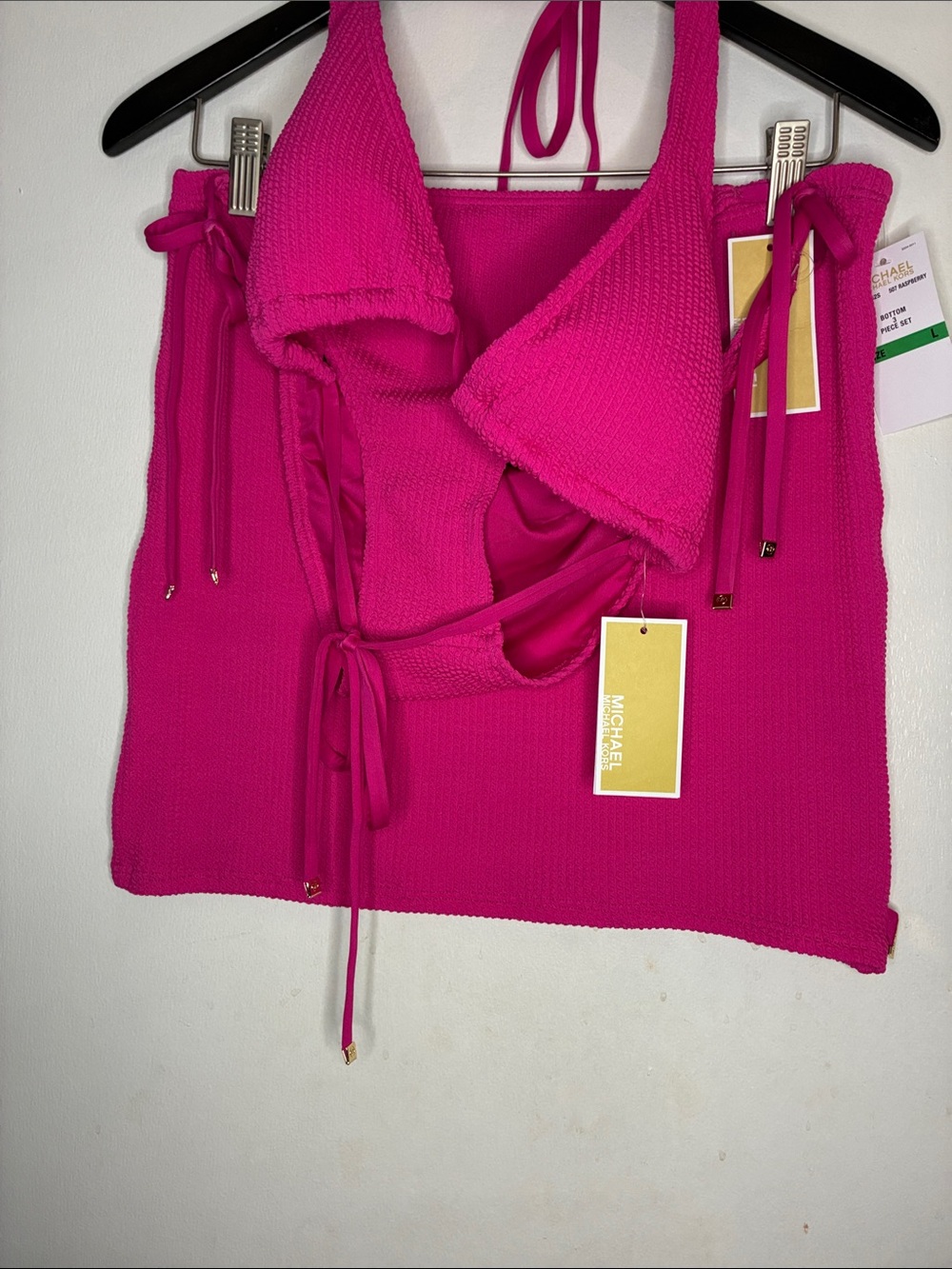 Michael  Kor’s   Wonan’s  Three Pieces Textured Set Bikini and  Matching Skirt